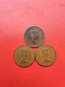 3 British Halfpennies in Sequence 1963/4/5