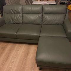 3 seater leather sofa plus footstool