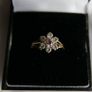 Vintage 9ct Yellow Gold 375 Pink and Clear CZ Floral Cluster Ring Size N 1,55g Image 2