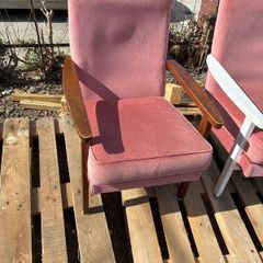 Pink velour armchairs
