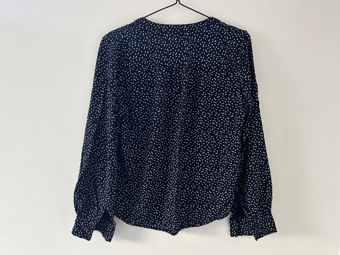 M&S Navy White Dot Blouse Size 38 or 10 UK