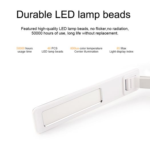 New 2 in 1 folding fast charging LED desk lamp with wireless charger eye protection for iphone, Samsung, Android.