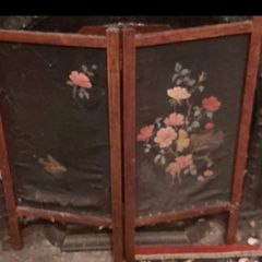 Antique Wooden Fire Screen