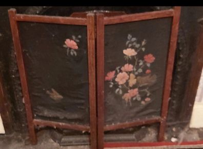 Antique Wooden Fire Screen