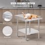 Stainless Steel Work Table, 24 x 24 x 26 Inch Commercial Food Prep Worktable, 3-Sided Backsplash Heavy Duty Prep Worktable, Metal Work Table Image 2
