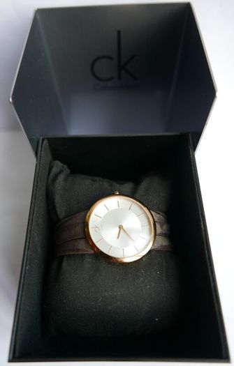 Ladies Brown Tassel Leather Rose-Gold Swiss Calvin Klein Designer Watch K2R 256