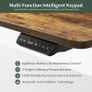NEW SALE | Height Adjustable Electric Standing Desk with Keyboard Tray, 100 x 60 cm Sit Stand up Desk with Splice Board, Black Frame/Rustic Brown Top Image 5