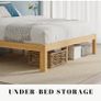Bamboo Wood King Size Bed Frame with Metal Slats Support Image 2