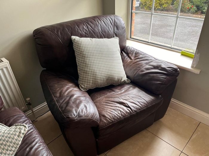 Brown Leather 3+2+1 Suite
