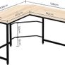 Corner Desk L Shaped Desk Sturdy Home Office PC Laptop Workstation Gaming Computer Desk Study Writing Table 128 x 108 x 75CM Easy to Assemble Simple Design Beige (FREE POSTAGE) Image 4