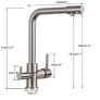 Filter Kitchen Faucet Chrome Drinking Pure Water Kitchen Tap Deck Mounted Dual Handles 3-Ways Hot and Cold Water Mixer Image 6