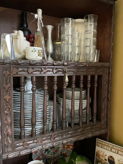 Ornate carved wooden dresser