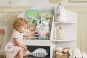 Childrens Shelf with 7 Shelves for Books, Toys, Rounded Edges, Holds 40 kg, White