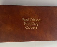 Small Brown Post Office First Day Cover Album with 20 leaves