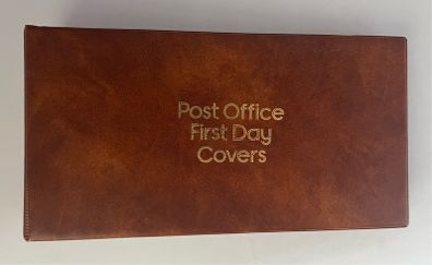 Small Brown Post Office First Day Cover Album with 20 leaves