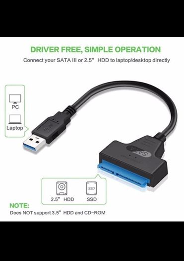 USB SATA 3 Cable Sata To USB 3.0 Adapter UP To 6 Gbps Support 2.5Inch External SSD HDD Hard Drive 22 Pin Sata III A25 2.0