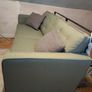 Green three seater sofa Image 3