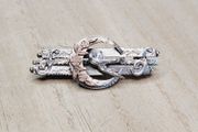 Antique Victorian Sterling Silver Swallow &amp; Crescent Moon Bar Brooch - Birmingham 1899/1900