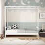 Childrens Football Goal Bed 80 by160 cm White Pine, Wooden Frame with Net and Slatted Base, Solid Toddler Soccer Furniture, Sports Theme Single Structure for Boys Girls Bedroom Decoration Image 4