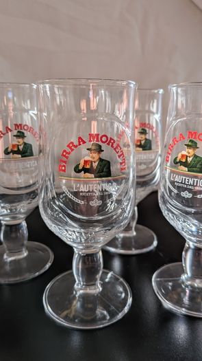 Birra Moretti Half Pint Glasses 268ml Stemmed Beer Pub Bar Glasses Sets Available
