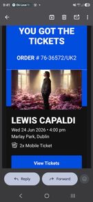 Lewis Capaldi Marlay Park x 2