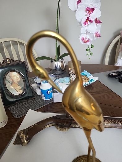 Antique stork ornaments brass
