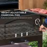 Charcoal Barbecue Grill Trolley Garden Smoker with Shelves, Adjustable Height, Thermometer on Lid, Opener and Wheels Image 10
