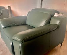 Peacock Leather Power Recliner Armchair