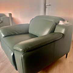 Peacock Leather Power Recliner Armchair