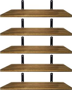 Shelves Wood Wall Mounted Shelf, Rustic Shelves Set of 5