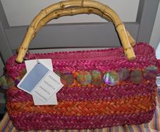 Avon Straw Bag with Bamboo handles