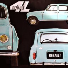 Renault 4 Montage Tin Metal Sign