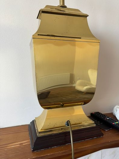 Vintage Brass Table Lamp with silk shade