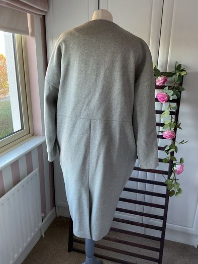 coat Paisie grey coat with tie belt oversized size 10