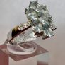 Silver ring with Aquamarine's and Zircons Image 3