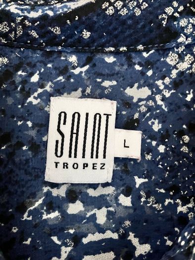 Ladies Navy Sheer Blouse by Saint Tropez