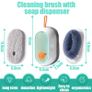 Brand New Plstod Dish Brush with 3 Brush Heads, Dish Brush with Reservoir, White Dish Brush, Cleaning Brush 12 6.5 2.5 cm, with 2 Nylon Brush Heads and 1 TPR Brush Head Image 3