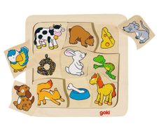 Goki Who Eats What? Wooden Matching Puzzle
