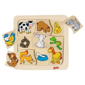Goki Who Eats What? Wooden Matching Puzzle