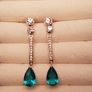 Silver with Crystal drop earring Image 2