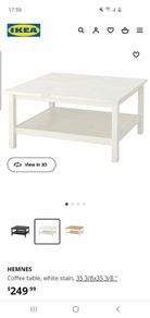 White IKEA Hemnes Coffee Table