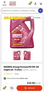 5W-40 5L engine oil with oil filter BNIB