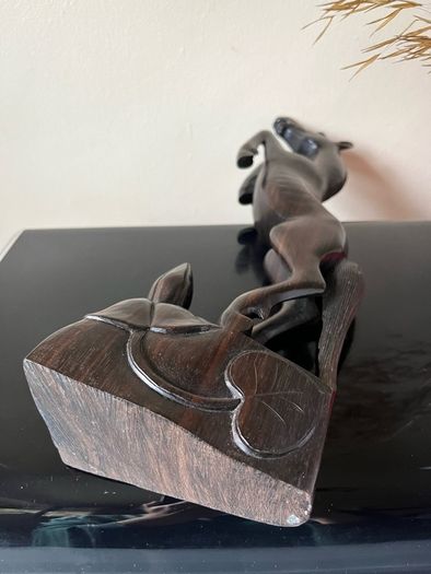 Vintage Ebony Wood Horse