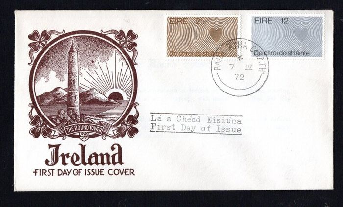 1972 Ireland World Health Day Commemorative Stamps Illustrated First Day Cover (FDC) with Bailar Atha Cliath (Dublic) cancel