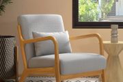 Lounge Armchair with Solid Wood Frame