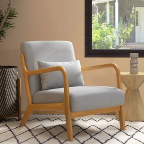 Lounge Armchair with Solid Wood Frame