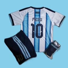 Argentina ( Messi 10 ) Kids Full Kit ,size : 6/7 , 7/8. Yrs