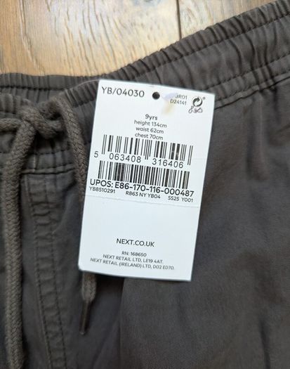Next Boys Cargo Pants Size 9 yrs