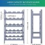 Bamboo Wine Rack, 20 Bottles Display Holder, 5-Tier Free Standing Storage Shelves for Kitchen, Pantry, Cellar, Bar (Grey) Image 3