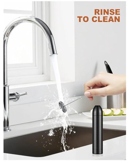 Electric Milk Frother with High Performance 12000 RPM Motor, Aluminium Alloy Manual Milk Frother, Foamer Whisk for Matcha, Latte, Cappuccino, Hot Chocolate, Drinks, 3 AAA Batteries Included